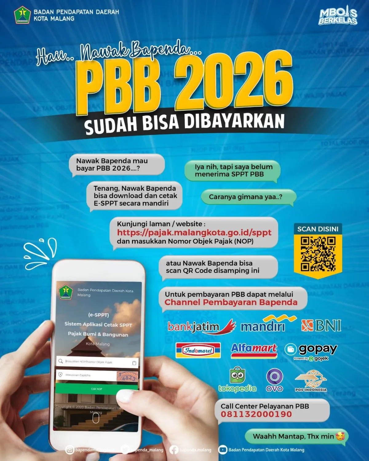 Pembayaran PBB 2026 di Kota Malang Kini Dapat Dilakukan Tanpa Kenaikan