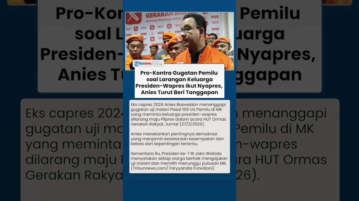 Anies Baswedan Soroti Gugatan Larangan Keluarga Presiden Nyapres