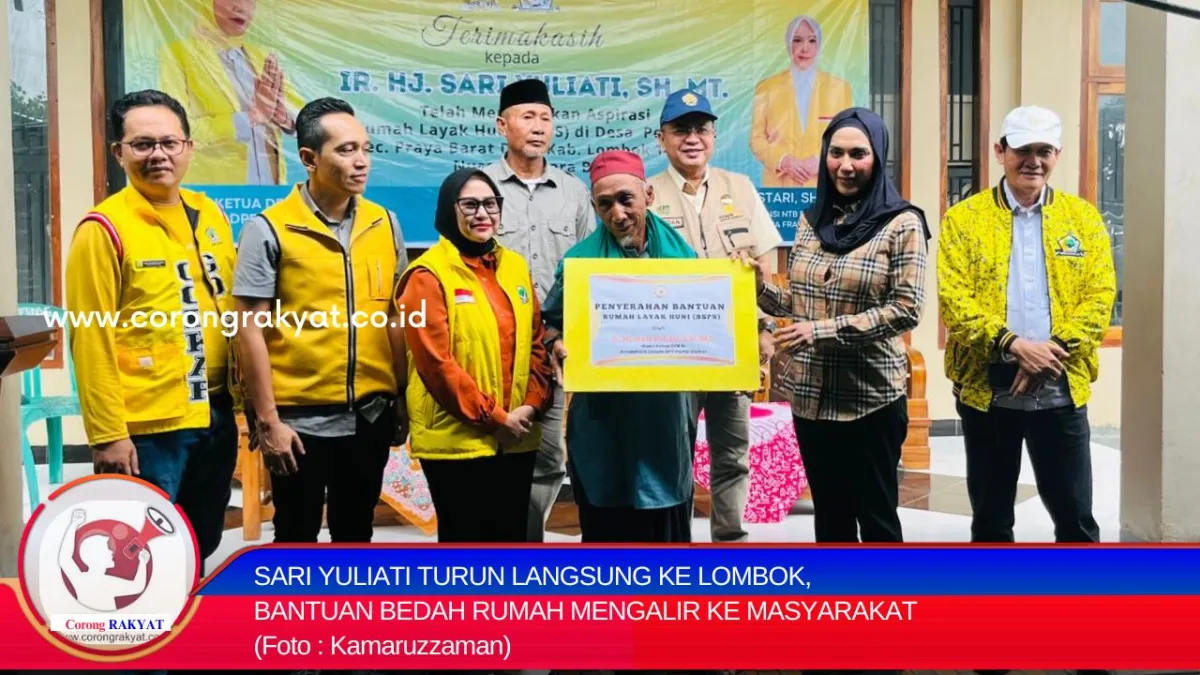 Sari Yuliati Salurkan Bantuan Bedah Rumah untuk Masyarakat Lombok