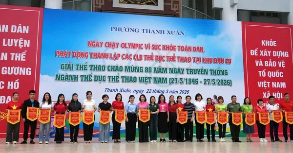 Kelurahan Thanh Xuan Gelar Lari Olimpiade dan Kompetisi Olahraga untuk Tingkatkan Kebugaran Masyarakat