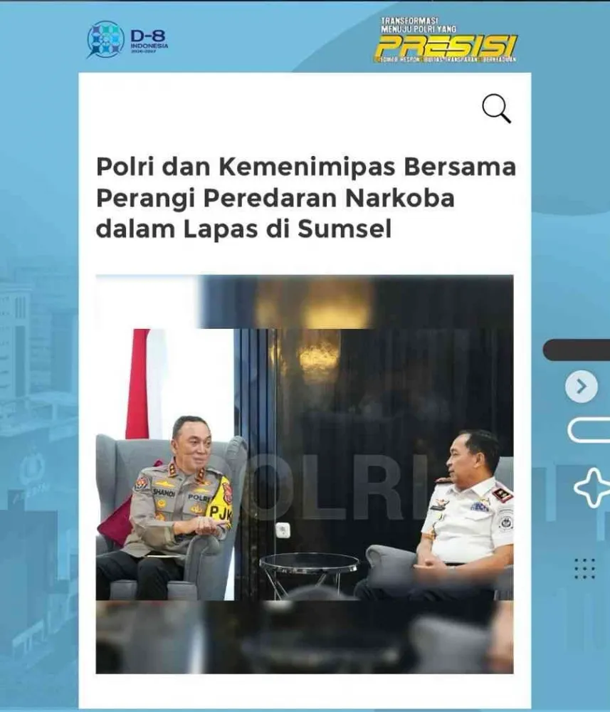 Polda Sumsel dan Kementerian Imigrasi Perkuat Pengawasan Narkotika di Lapas