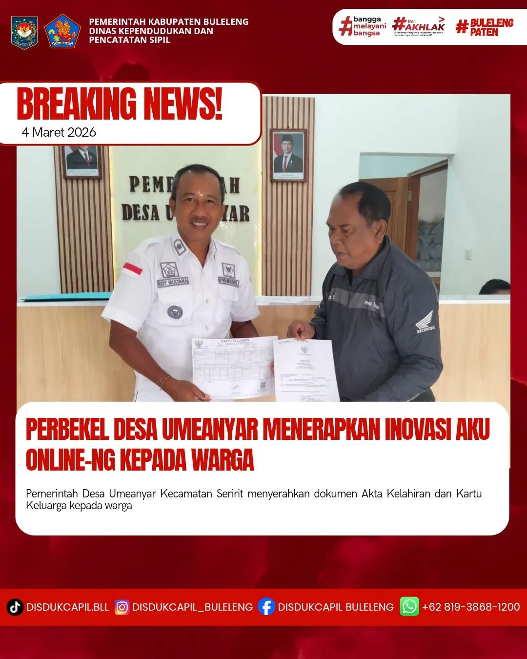 Desa Umeanyar Terapkan Layanan Kependudukan Melalui Aplikasi Aku Online-NG