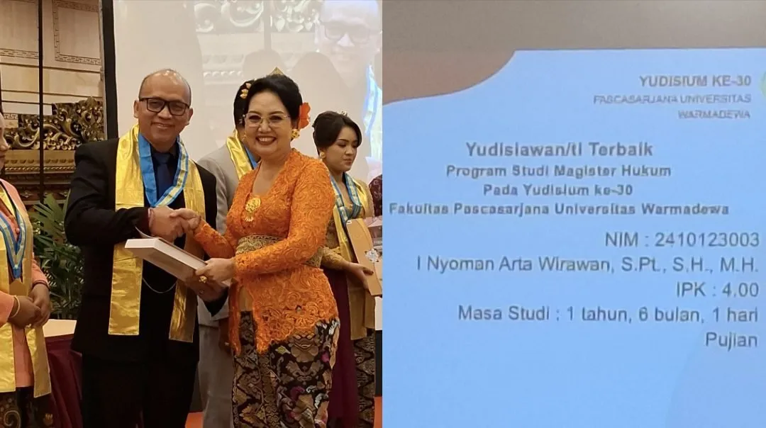 I Nyoman Arta Wirawan, Lulusan Terbaik Magister Hukum Unwar, Siap Terapkan Ilmu untuk Masyarakat