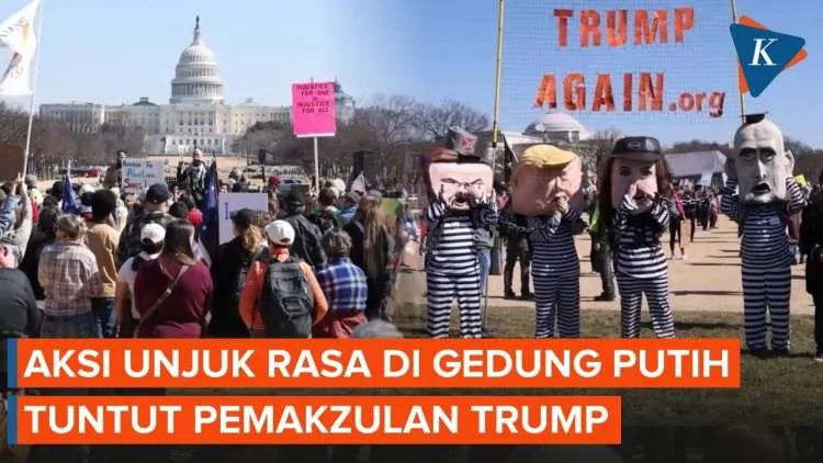 Warga Demo di Gedung Putih Tuntut Pemakzulan Donald Trump