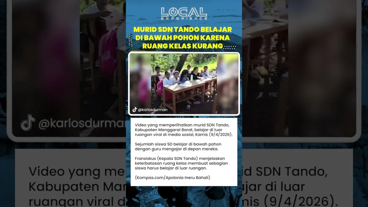 Keterbatasan Ruang Kelas, Murid SDN Tando Belajar di Bawah Pohon