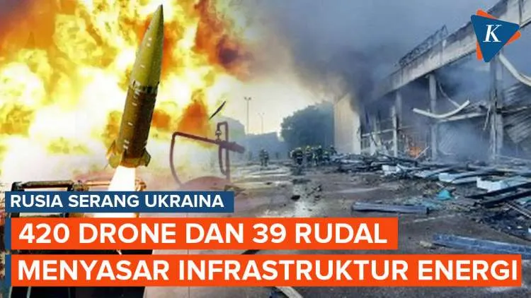 Serangan Rusia ke Ukraina: 420 Drone dan 39 Rudal Hantam Infrastruktur Energi