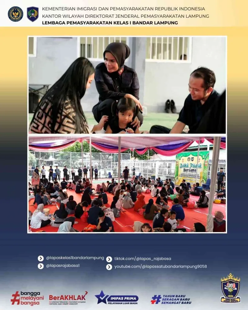 Lapas Kelas I Bandar Lampung Gelar Buka Puasa Bersama Keluarga Warga Binaan