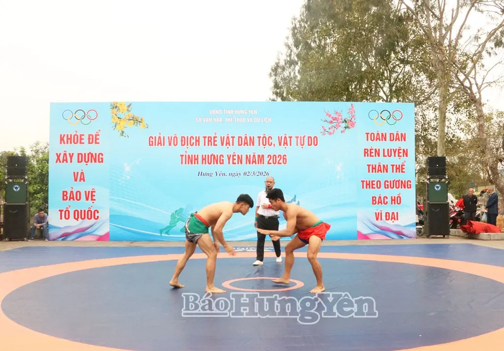 Kejuaraan Gulat Tradisional dan Gaya Bebas Pemuda Hung Yen 2026 Sukses Digelar