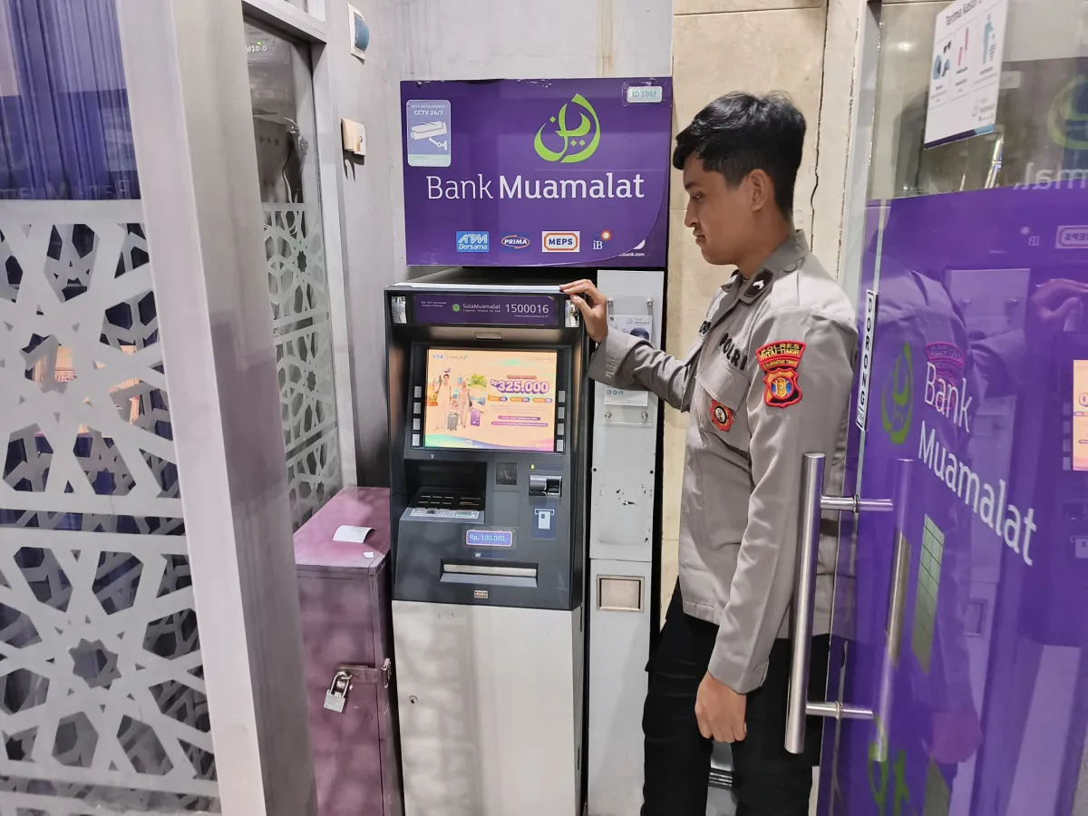 Polsek Sangatta Utara Lakukan Patroli Malam Cek Keamanan ATM