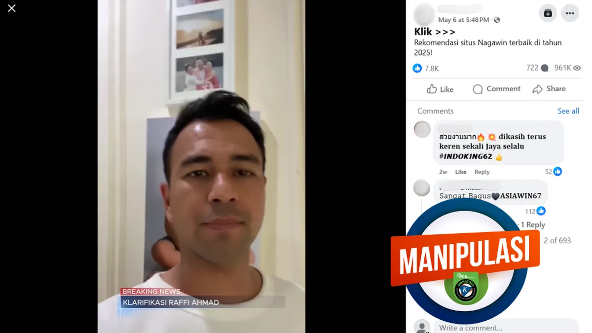 Situs Judi Guna AI untuk Impersonasi Selebritas, Raffi Ahmad Paling Banyak Dipalsukan