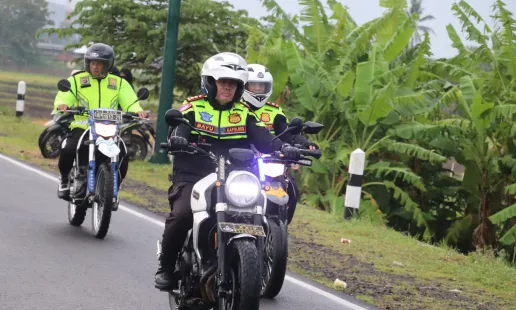 Kapolres Bantul Pimpin Patroli Besar di Jalur Lintas Selatan Selama Ramadan