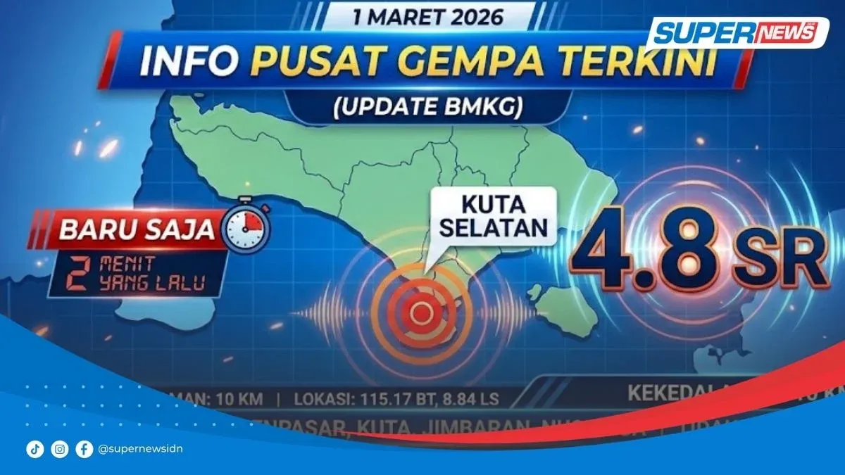 Guncangan Gempa Bumi Terjadi di Beberapa Wilayah Indonesia, 1 Maret 2026