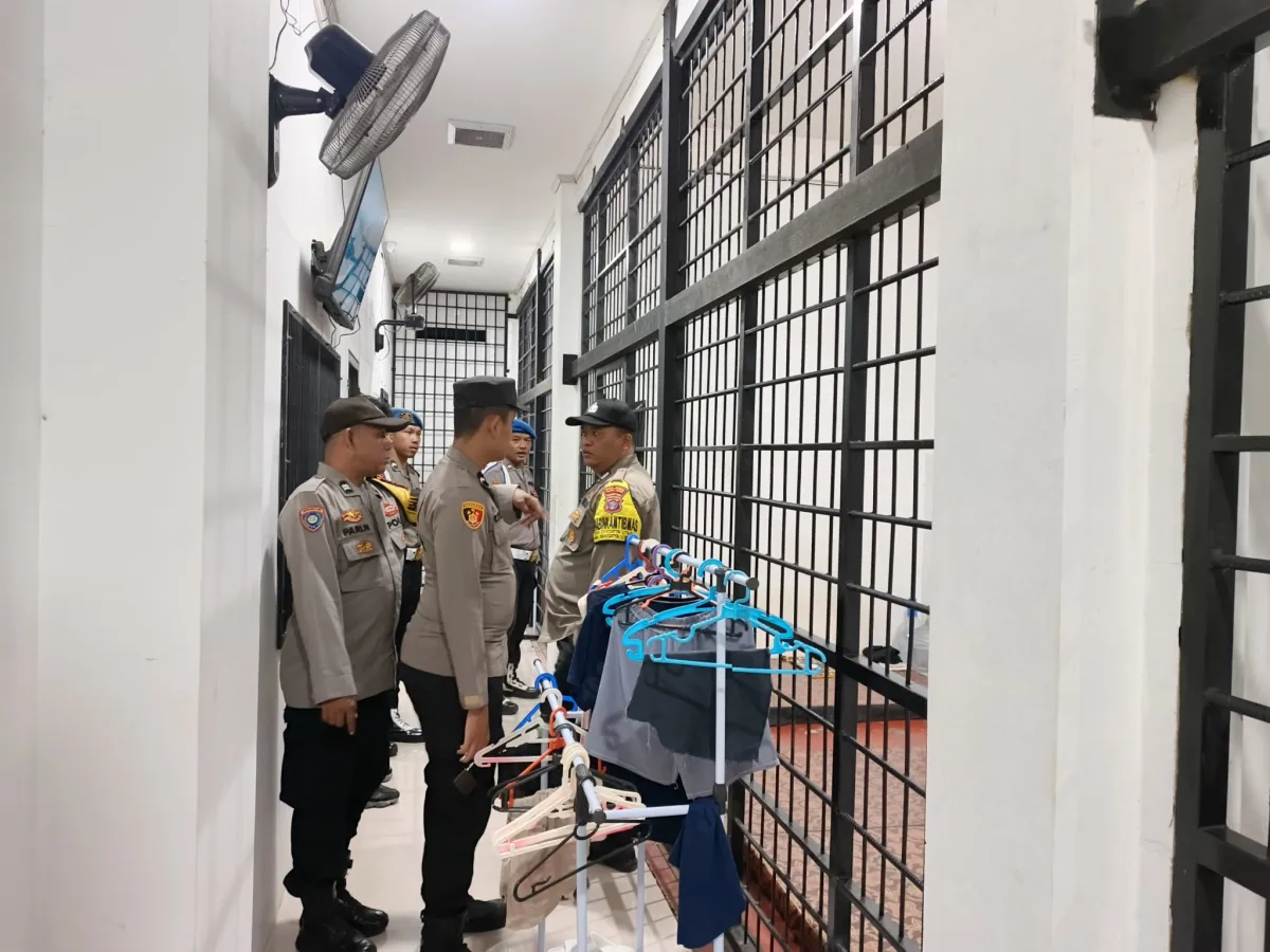 Polsek Sangatta Utara Lakukan Pengecekan Keamanan Rutan