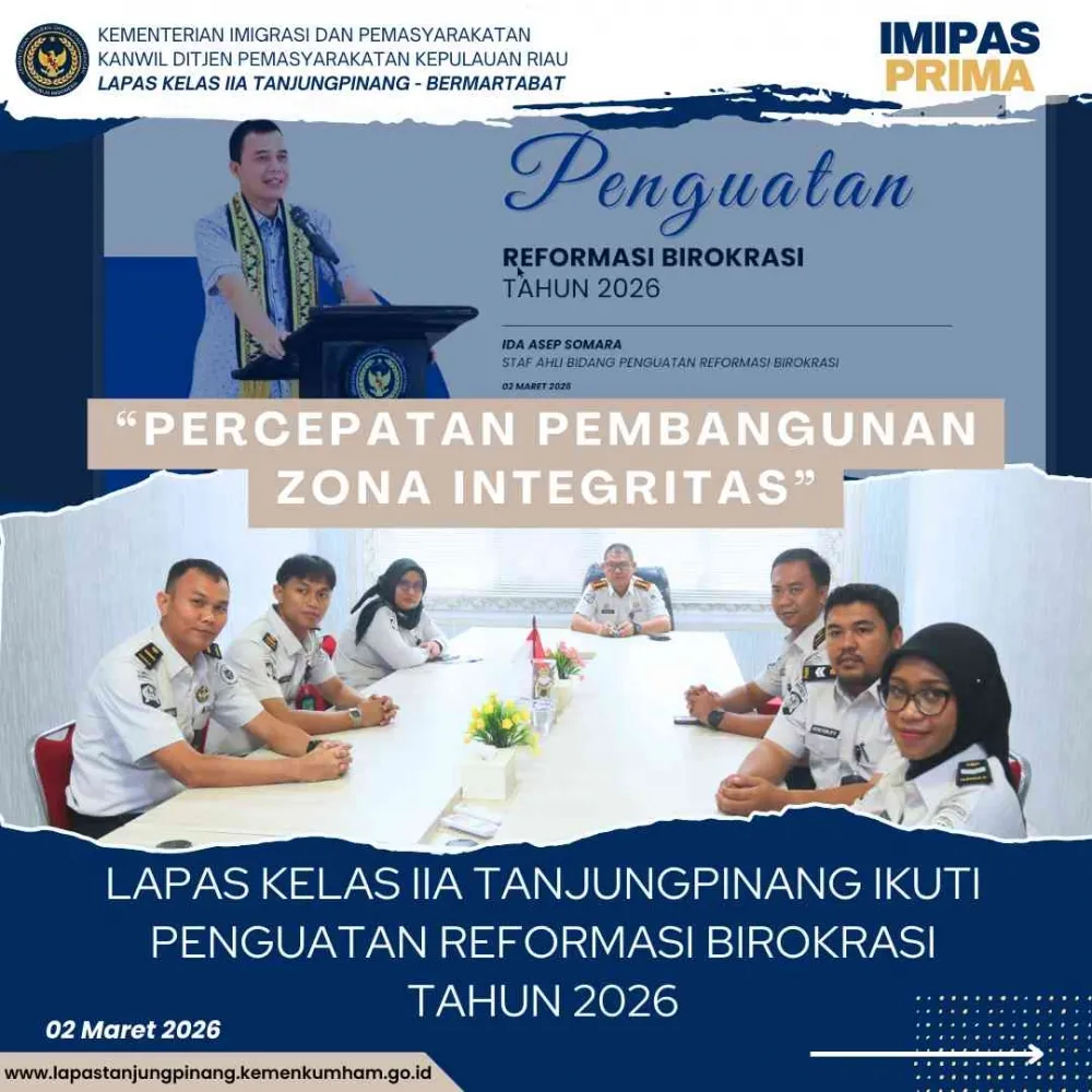 Lapas Tanjungpinang Ikuti Zoom Meeting Penguatan Reformasi Birokrasi 2026