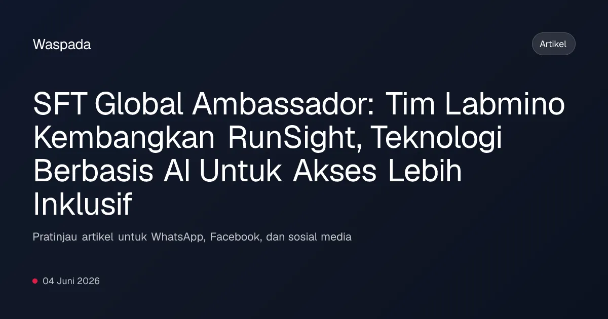 Tim Labmino Luncurkan RunSight, Kacamata Pintar AI untuk Penyandang Disabilitas Visual