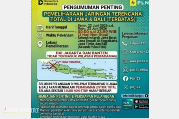 Kekeliruan Jadwal Pemeliharaan Listrik PLN Jawa-Bali Menjadi Sorotan Publik