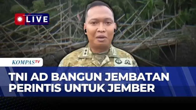 TNI AD Membangun Jembatan Gantung di Jember untuk Memulihkan Akses Warga