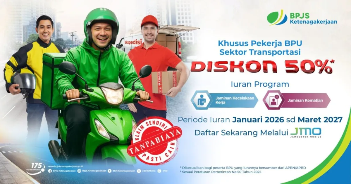 BPJS Ketenagakerjaan Beri Diskon 50% untuk Perlindungan Pekerja BPU