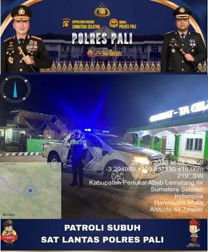 Patroli Subuh Polres PALI Jamin Keamanan Jemaah di Masjid At-Taubah