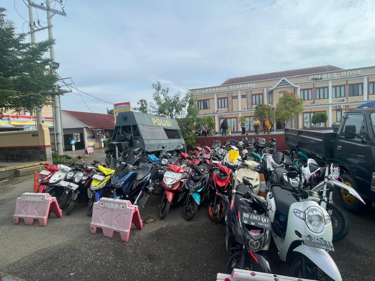 Polisi Amankan 30 Motor dalam Operasi Balap Liar di Bone