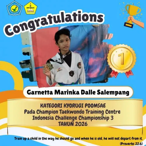 Garneta Marinka Sumbangkan Emas untuk SD Santo Paulus 1 di Kejuaraan Taekwondo Nasional 2026
