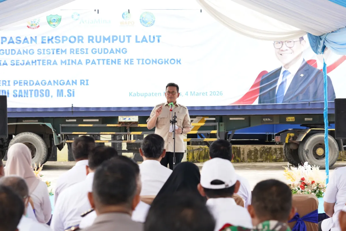 Kemendag Fasilitasi Ekspor 75 Ton Rumput Laut Senilai Rp1,7 Miliar ke Tiongkok