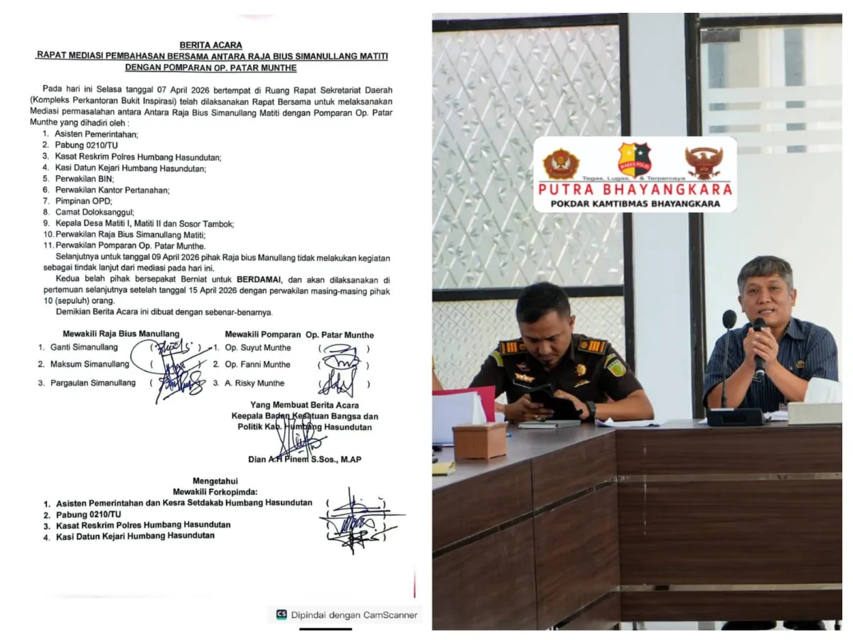 Pemkab Humbahas Fasilitasi Mediasi Damai Konflik Adat di Matiti II