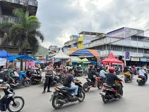 Polres Padangsidimpuan Amankan Arus Lalu Lintas di Pasar Ramadhan
