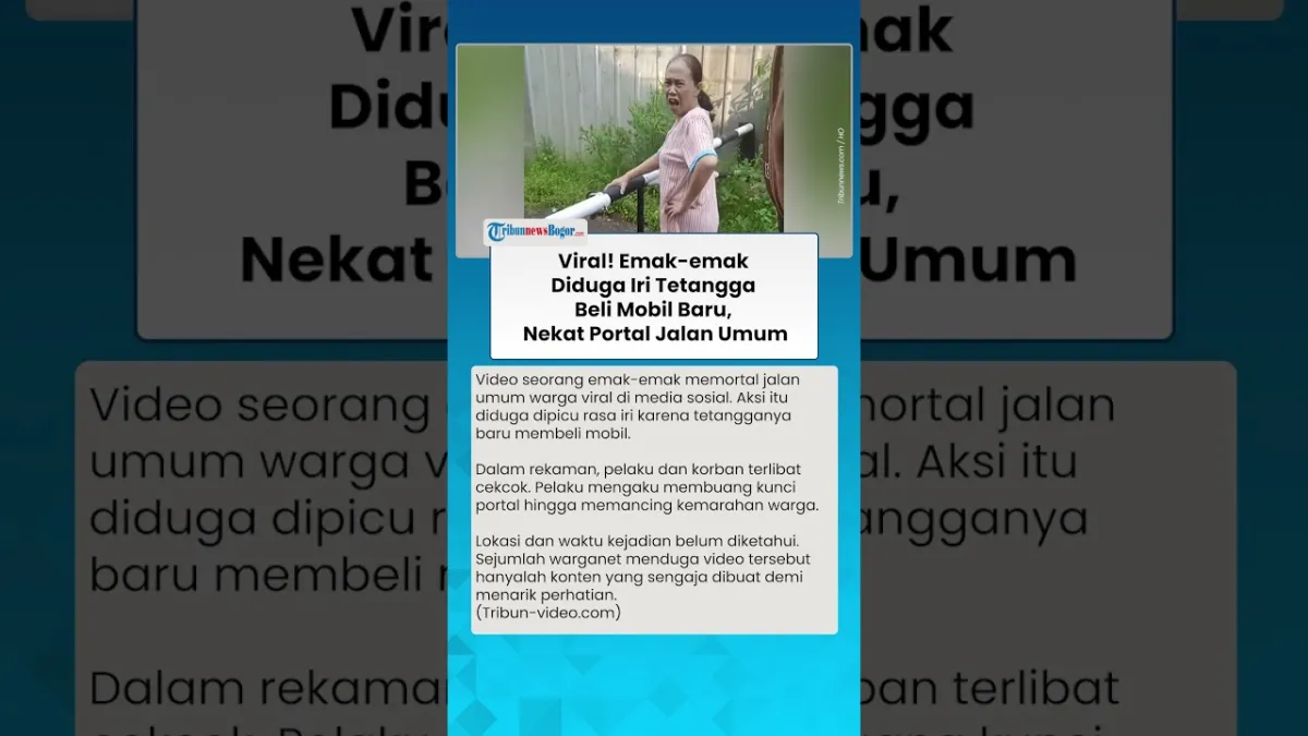 Emak-emak Viral Tutup Jalan Umum Diduga Karena Iri Mobil Baru Tetangga