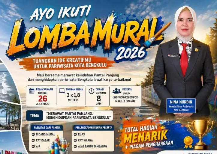 Pendaftaran Lomba Mural Festival Pantai Panjang 2026 Dibuka oleh Dinas Pariwisata Kota Bengkulu