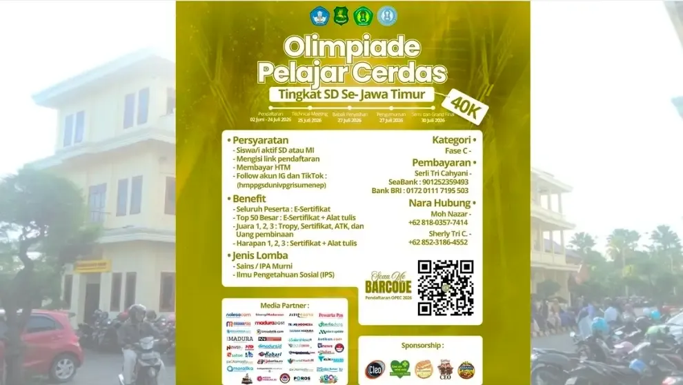 Perpanjangan Pendaftaran Olimpiade Pelajar Cerdas 2026 oleh HMP PGSD UPI Sumenep