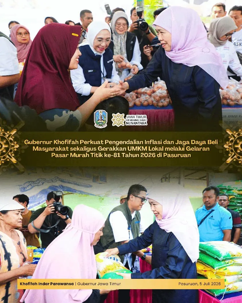 Gubernur Khofifah Gelar Pasar Murah untuk Stabilkan Harga dan Dukung UMKM di Pasuruan