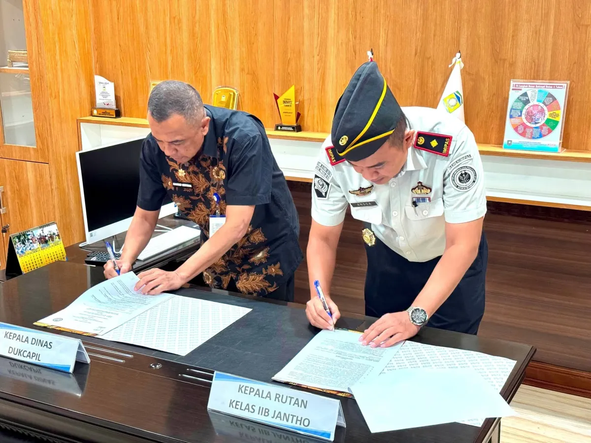 Rutan Jantho dan Disdukcapil Aceh Besar Tandatangani PKS untuk Pemenuhan Hak WBP