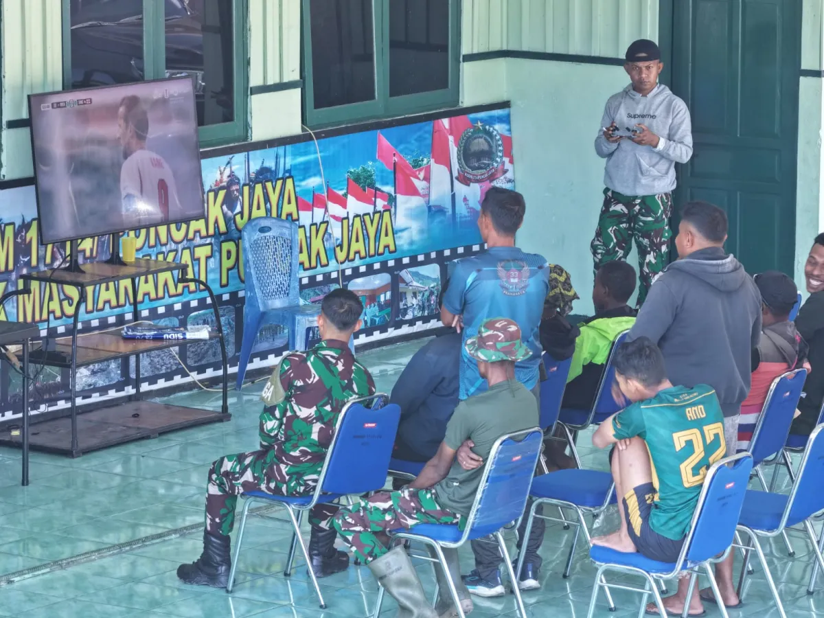 Kodim 1714/Puncak Jaya Gelar Nonton Bareng Pertandingan Piala Dunia 2026