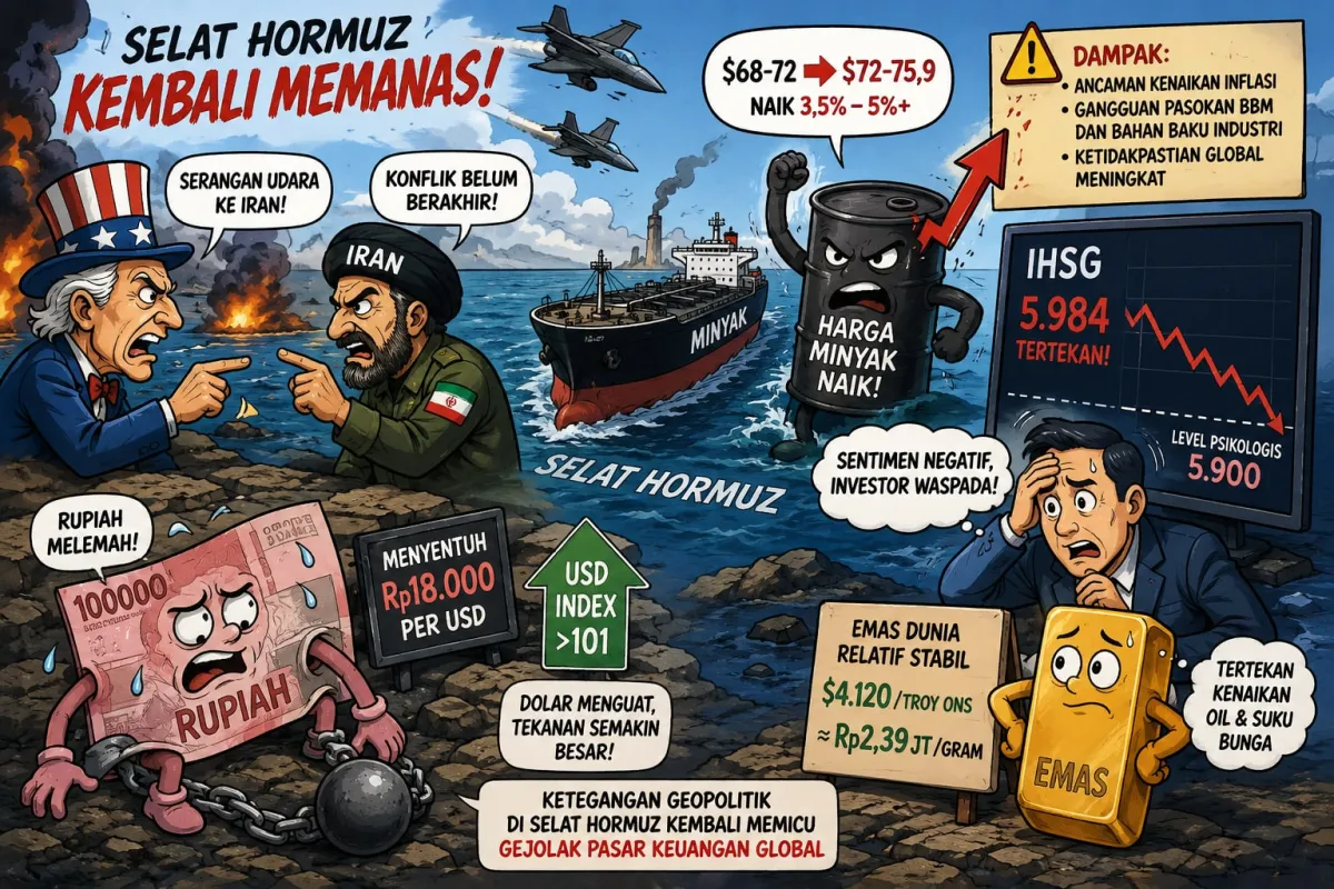 Konflik Selat Hormuz Picu Lonjakan Harga Minyak dan Tekanan pada IHSG