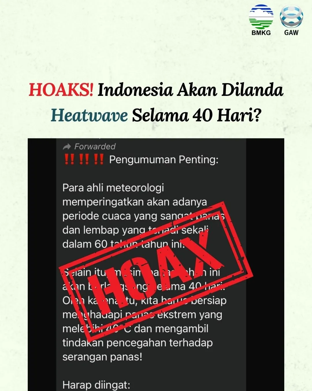 Klarifikasi Hoaks: Indonesia Tak Akan Alami Heatwave 40 Hari
