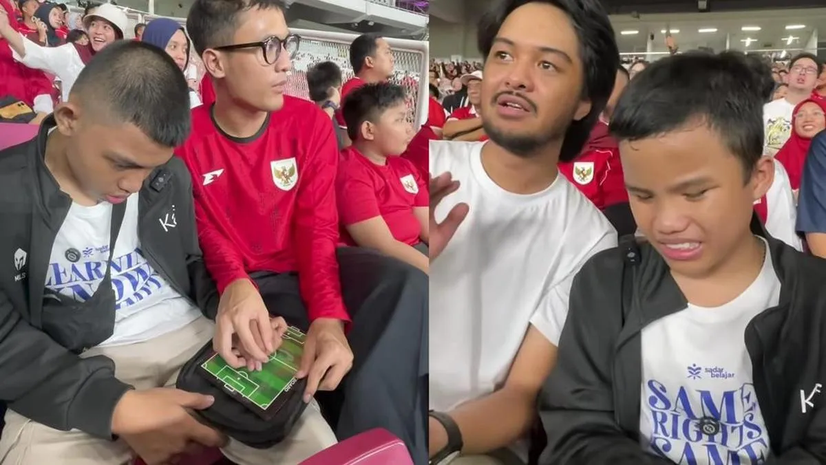 Dukungan untuk Difabel Netra Nikmati Pertandingan Timnas di GBK