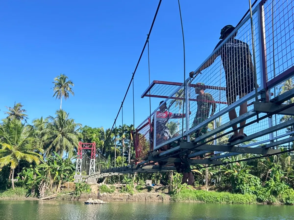 Pembangunan Jembatan Gantung Idanoho di Nias Selatan Mencapai 79 Persen