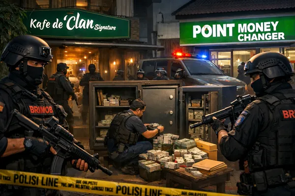 Brimob Geledah Kafe di Cipete dalam Kasus Korupsi BUMN