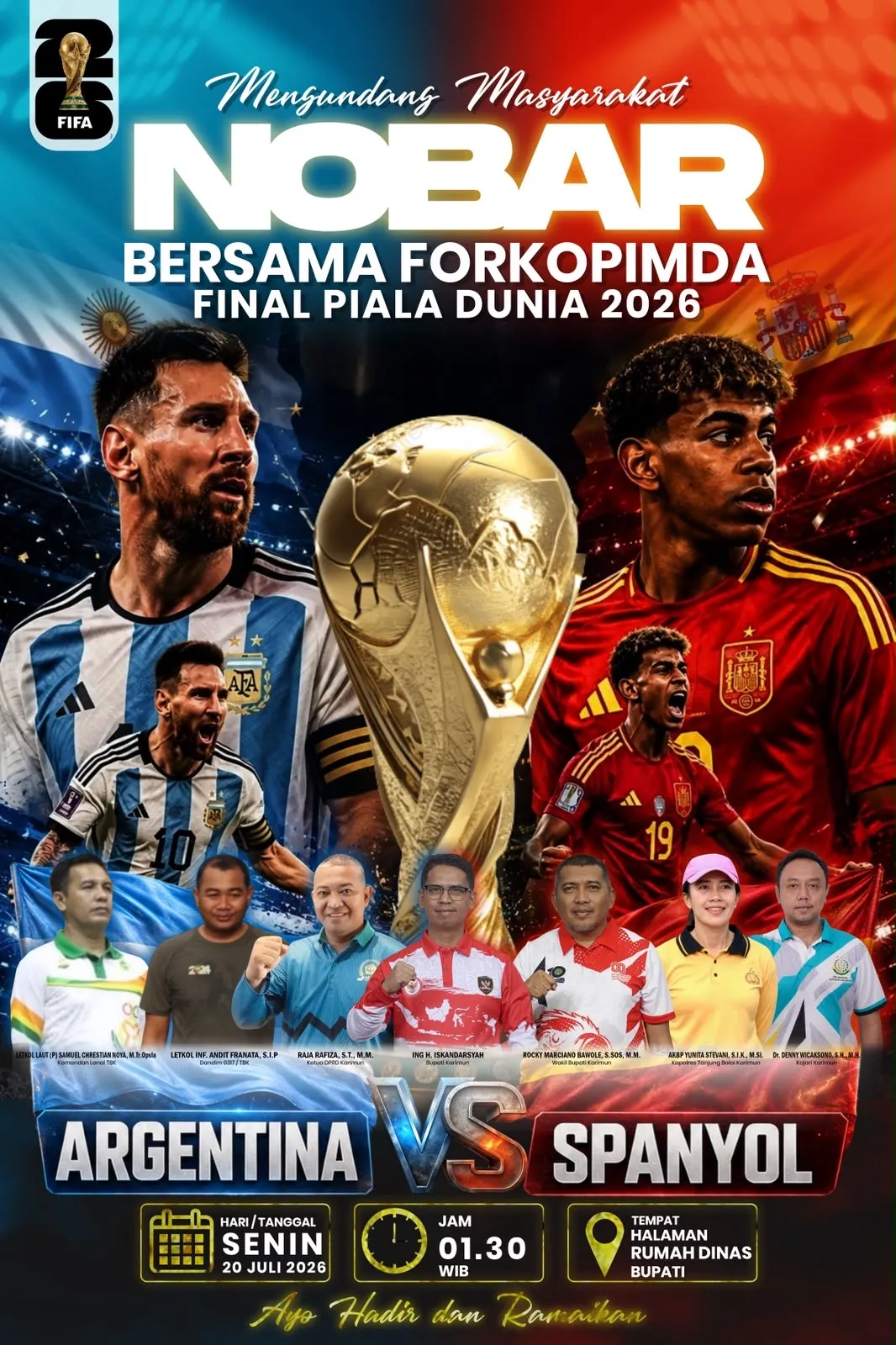 Bupati Karimun Gelar Nobar Final Piala Dunia 2026 untuk Dukung Argentina