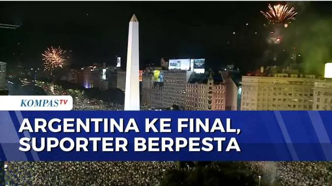 Suporter Argentina Rayakan Kemenangan di Semifinal Piala Dunia