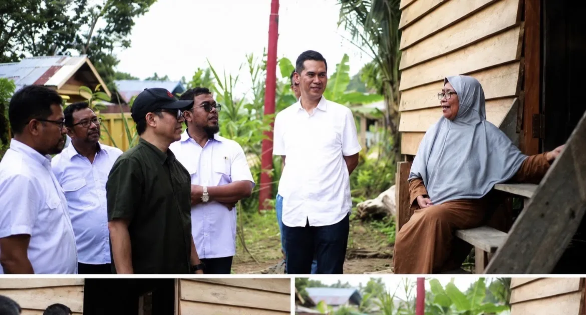 Sekda Aceh Tinjau Hunian Relawan KAGAMA di Aceh Tamiang Bersama Wamenkomdigi dan Rektor UGM