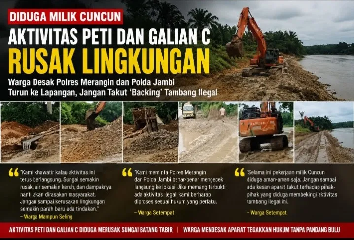 Aktivitas PETI dan Galian C di Kecamatan Tabir Diduga Milik Cuncun