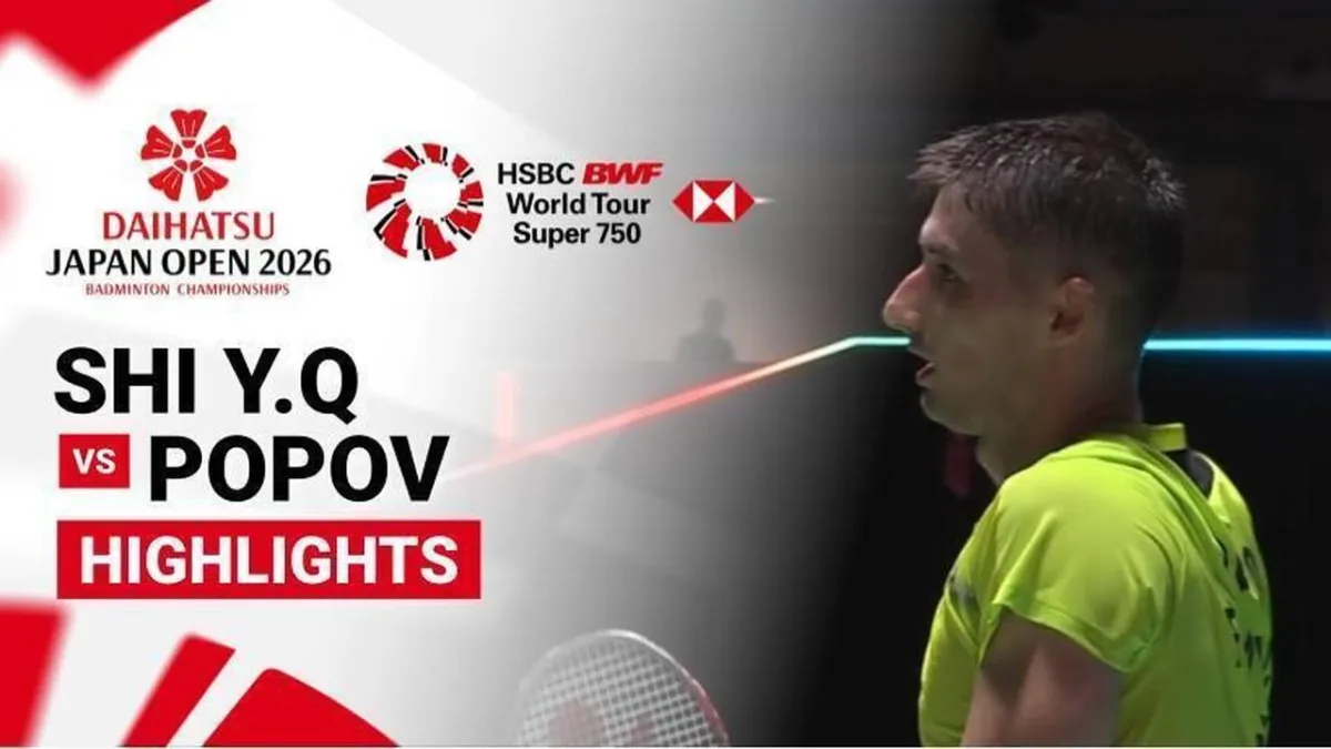 Pertandingan Shi Yu Qi (CHN) Melawan Christo Popov (FRA) di Daihatsu Japan Open 2026