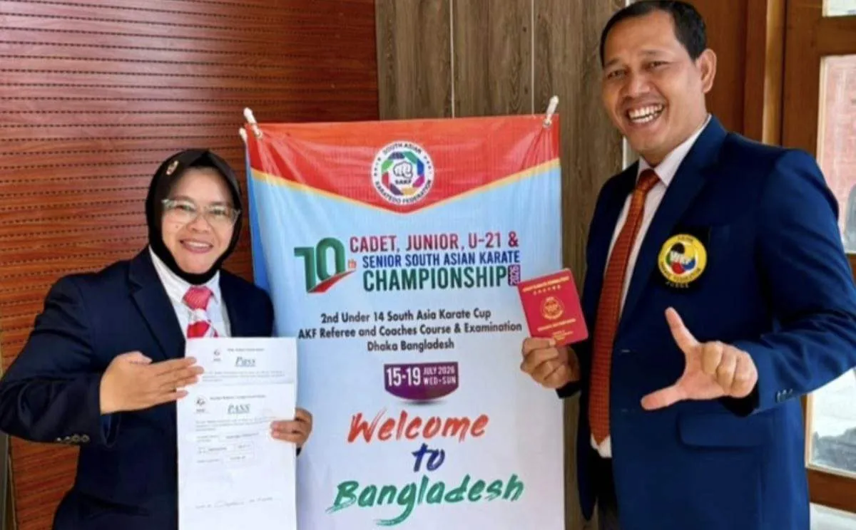 Martinel Lulus Lisensi Wasit AKF, Pimpin Kejuaraan Karate di Bangladesh