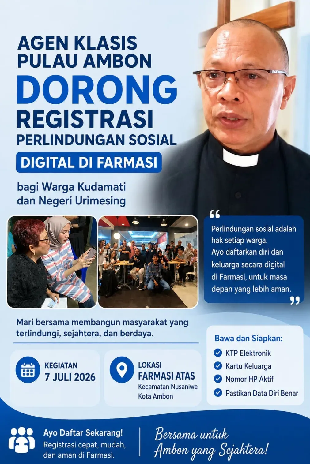 Sinergi Gereja dan Pemkot Ambon dalam Registrasi Perlindungan Sosial Digital