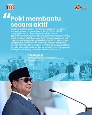 Polri Bangun Satuan Pelayanan Gizi di Seluruh Daerah